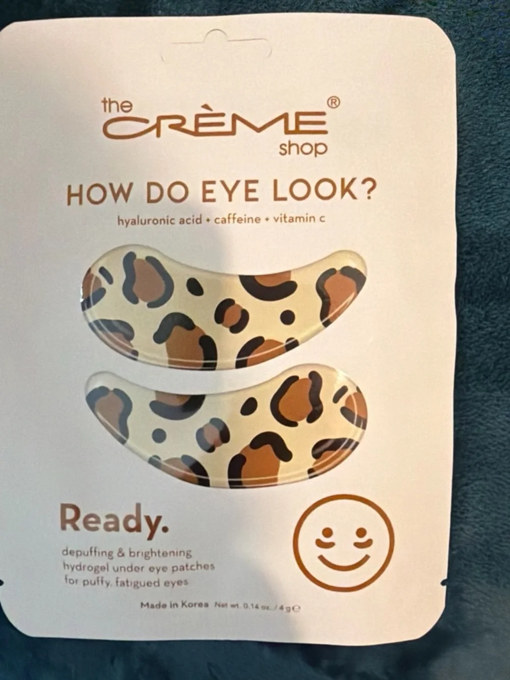 The Crème Shop Leopard Hydrogel Eye Patches - Beige/Brown